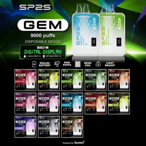 SP2S GEM 9000口拋棄式電子煙 | SP2 思博瑞9000一次性電子煙推薦 | 智能顯示屏 | 12ml大容量煙油-台灣現貨速發